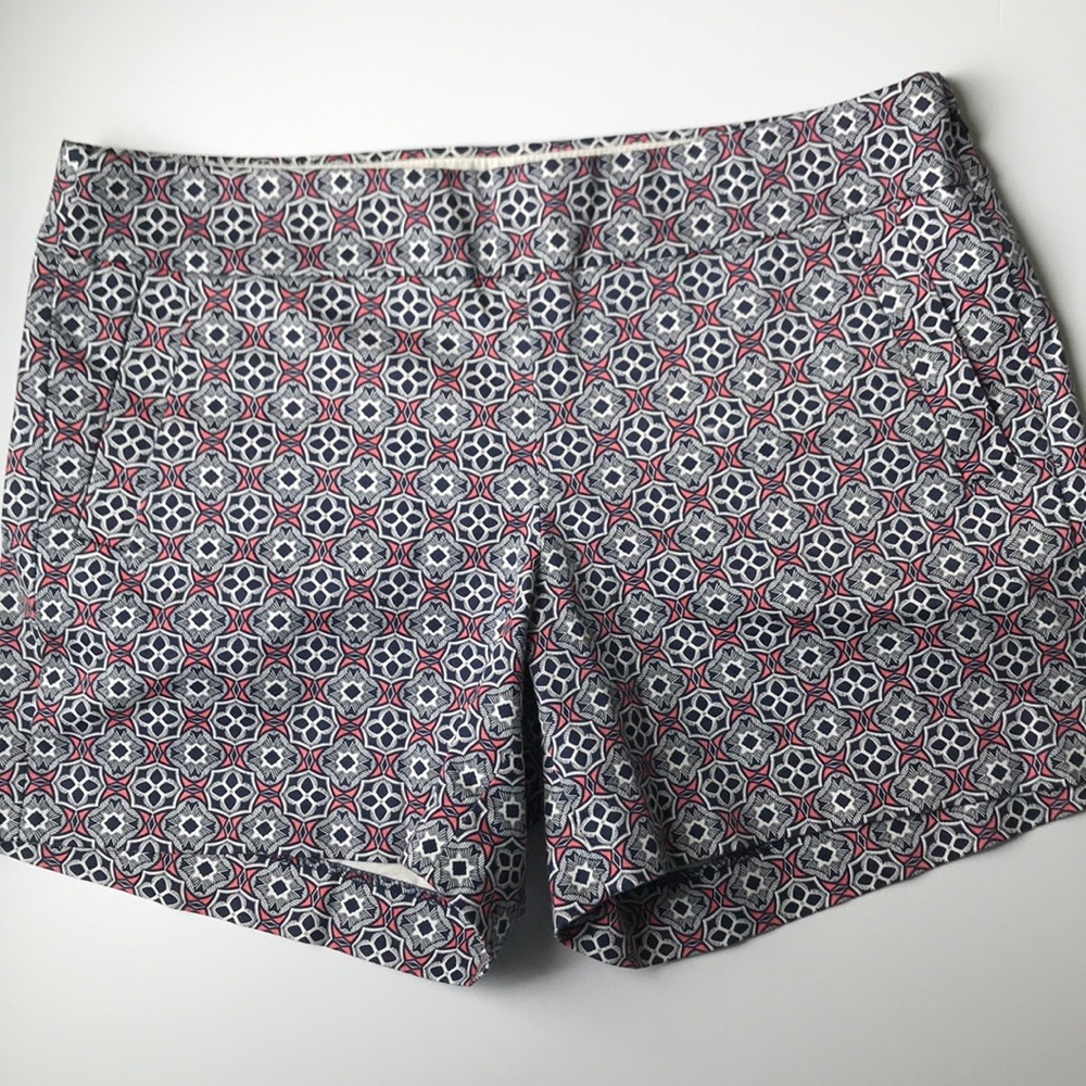 J. Crew Pink and Navy Geometric Printed Short 8